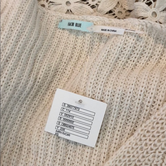 NWT Kimchi Blue Hazel Lace Trim Sweater - Picture 4 of 4